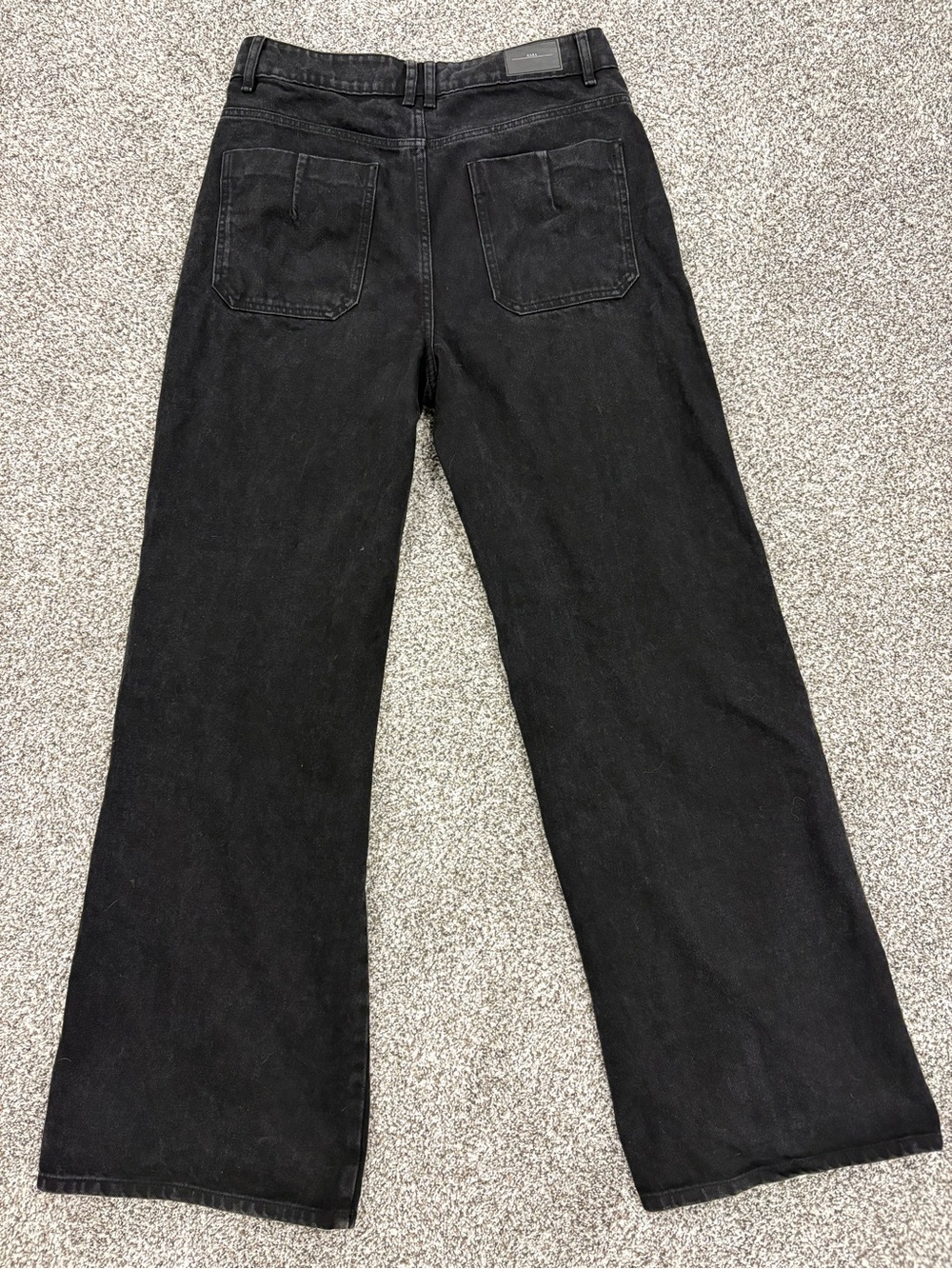 Zara Black High Rise Wide Leg Jeans Full Length Size US 10 EU 42 - Picture 2 of 7